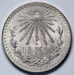 1944 M Mexico 1 Peso - United Mexican States - BU Silver | North ...