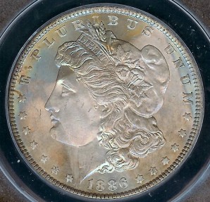US Coins - 1886 Morgan Dollar ANACS MS64
