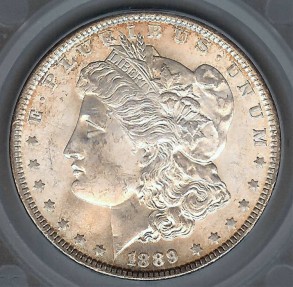 US Coins - 1889 Morgan Dollar SEGS MS62