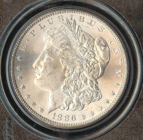 US Coins - 1886 Morgan Dollar PCGS MS64