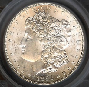 US Coins - 1882s Morgan Dollar SEGS MS64