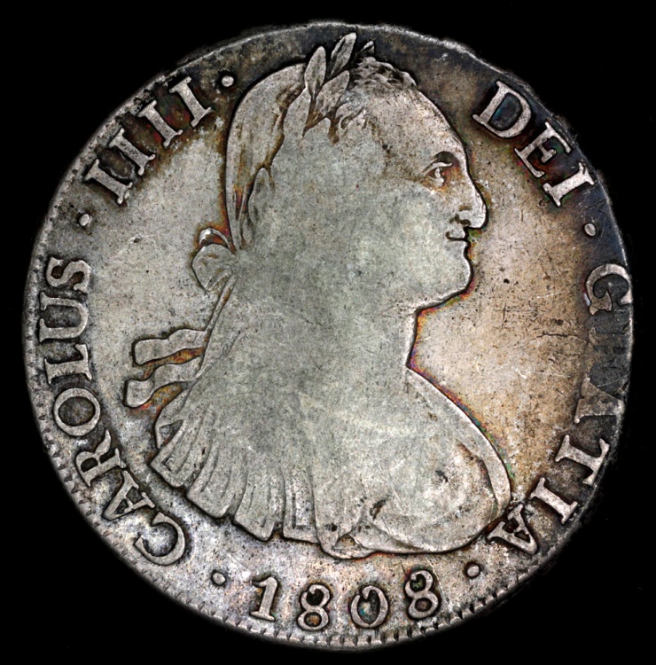 1808 PJ-PTS Bolivia 8 Reales - Carolus IIII VF | South American Coins