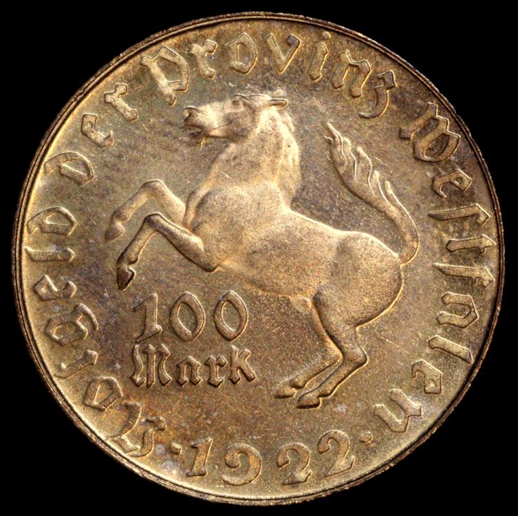 1922 Westphalia 100 Marks Baron von Stein Notgeld Inflation Coinage