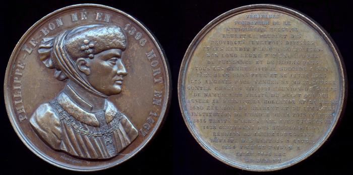 World Coins - 1848  Belgium - Philip the Good, Dutch, Duke of Burgundy as Philip III, capturer of Joan of Arc by Adolphe Christian Jouvenel