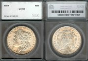 Us Coins - 1889 Morgan Dollar SEGS MS62