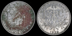 World Coins - 1939 Bolivia 10 Centavo XF