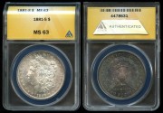 Us Coins - 1881s Morgan Dollar ANACS MS63