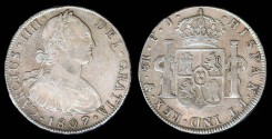 World Coins - 1807 PJ-PTS Bolivia 8 Reales XF