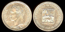 World Coins - 1960(a) Venezuela 25 Centimos BU