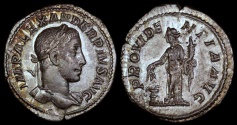 Ancient Coins - Severus Alexander Denarius - PROVIDENTIA AVG - Rome Mint