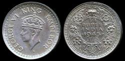 World Coins - 1945 (b) India (British) 1/4 Rupee UNC