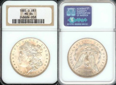 US Coins - 1885o Morgan Dollar NGC MS64