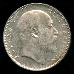 World Coins - 1907 C India (British) 1 Rupee AU