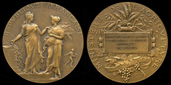 Médaille Française D’agriculture – Signée Alphée Dubois – Bronze – XIXème – Bon état