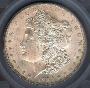 US Coins - 1884o Morgan Dollar SEGS MS62
