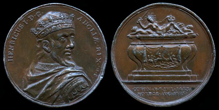 World Coins - 1731 Great Britain – King Henry I / King Richard III by Jean Dassier (a "Mule" from his series “Kings and Queens of England”)