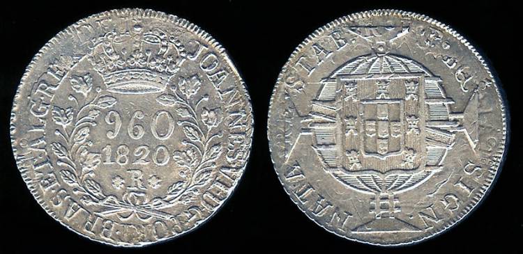 1820 R Brazil 960 Reis - Joao VI - AU | South American Coins