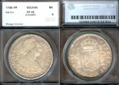 World Coins - 1795 PP-PTS Bolivia 8 Reales - Carolus IIII - SEGS XF45