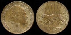 World Coins - 1936 A Uruguay 10 Centesimos AU