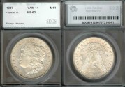 Us Coins - 1887 Morgan Dollar - VAM 11 - SEGS MS62