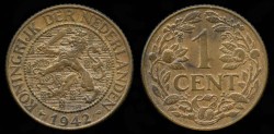 World Coins - 1942 P Curacao 1 Cent - Kingdom of Netherlands - UNC