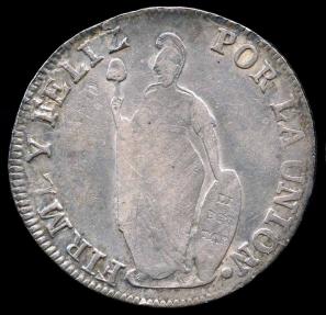 World Coins - 1836 MT Peru 8 Real VF