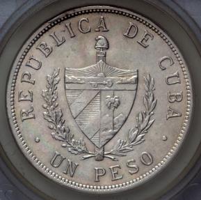 1934 Cuba 1 Peso – Low Relief Star – 1st Republic – SEGS MS-62