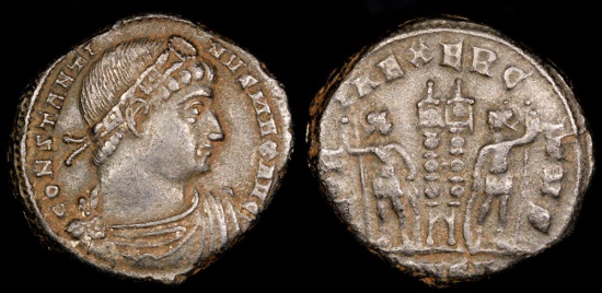 Ancient Coins - Constantine I Ae3 - GLORIA EXERCITVS - Constantinople Mint