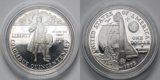 1992 P Christopher Columbus Quincentenary Commemorative Silver