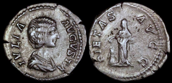 Ancient Coins - Julia Domna Denarius - PIETAS AVGG - Rome Mint