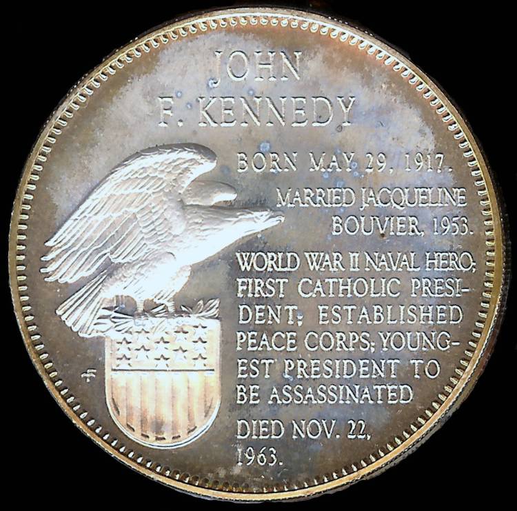 1967 John F. Kennedy Presidential Coin Medal (Franklin Mint) Silver