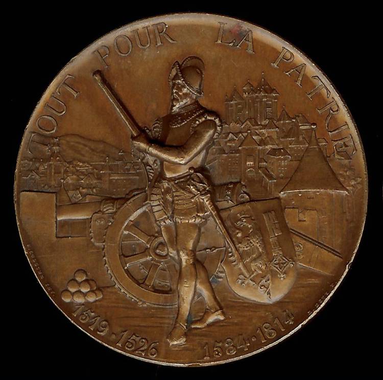 1887 Switzerland - Switzerland, Kanton Geneva Shooting Festival Medal for  the Federal Shooting Festival in Geneva, 24 July-4 August 1887 by  Franck-Edouard Lossier and Hugues Bovy.