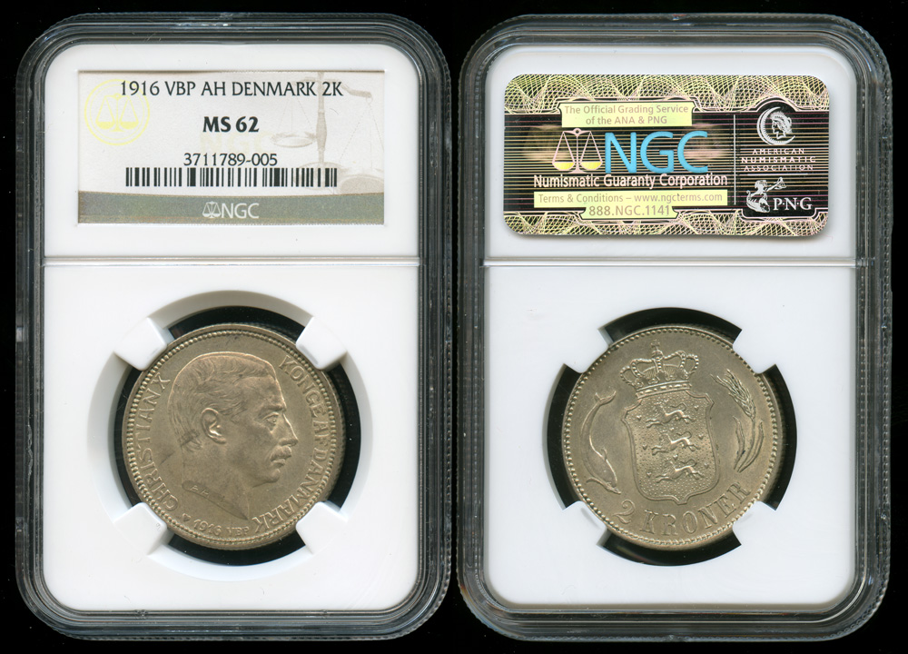 デンマーク　2クローネ　1945 【NGC MS63】　世界　㉑ デンマーク 2クローネ 1945 【NGC MS63】 世界コイン ㉑ - メルカリ