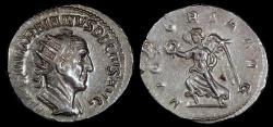 Ancient Coins - Trajan Decius Antoninianus - VICTORIA AVG - Rome Mint