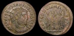 Ancient Coins - Constantius I Ae Radiate Fraction - CONCORDIA MILITVM - Cyzicus Mint 
