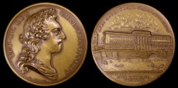 World Coins - 1770 France - King Louis XV - Construction of Paris Mint building by Laurent Leonard and R. Filius