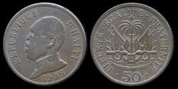 World Coins - 1908 W Haiti 50 Centime VF