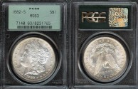 Us Coins - 1882s Morgan Dollar PCGS MS63