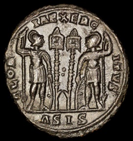 Ancient Coins - Constantius II Ae4 - GLORIA EXERCITVS - Siscia Mint
