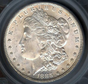 US Coins - 1885o Morgan Dollar SEGS MS64