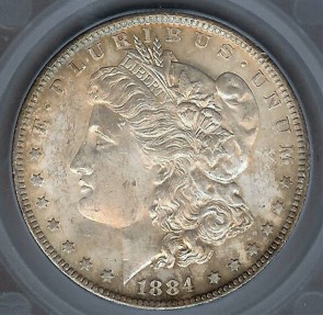 US Coins - 1884o Morgan Dollar SEGS MS62
