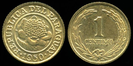 World Coins - 1950 Paraguay 1 Centimo BU