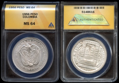 World Coins - 1956 Colombia 1 Peso 