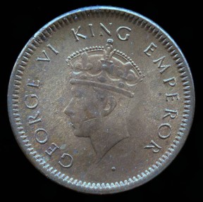 World Coins - 1939 B India (British) 1/12 Anna BU