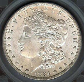 US Coins - 1884o Morgan Dollar SEGS MS62