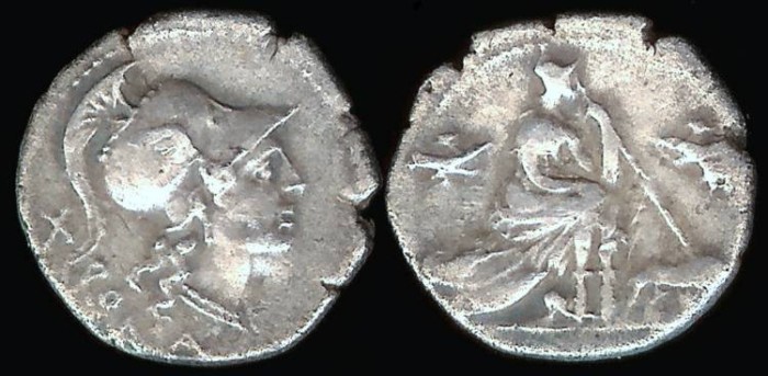 Ancient Coins - Anonymous Denarius (115-114 BC)