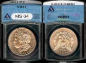 Us Coins - 1882s Morgan Dollar SEGS MS64