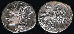 Ancient Coins - Lucius Appuleius Saturninus Denarius (104 BC)
