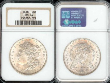 US Coins - 1888 Morgan Dollar NGC MS64