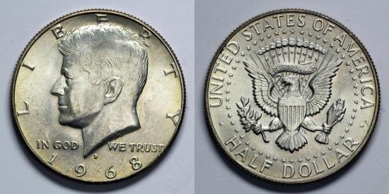 Mezzo Dollaro Kennedy In Argento 1968 - 1/2 Dollaro - Silver 400 - Qualità SUP - Foto 6